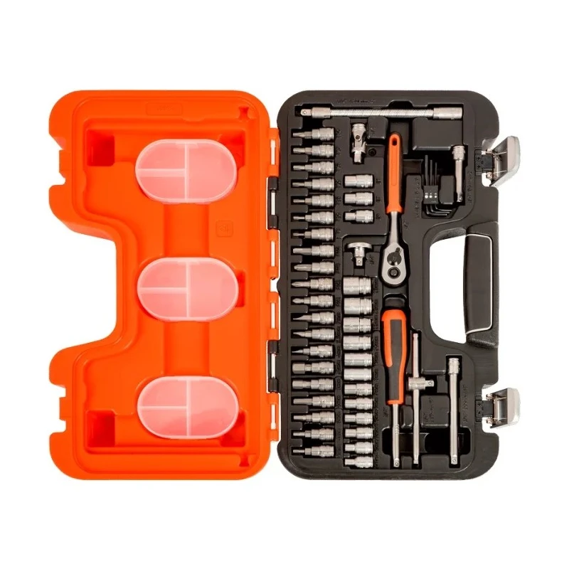 Bahco 46-Piece 1/4 in Standard Socket Set Alloy Steel Matt Finish S460