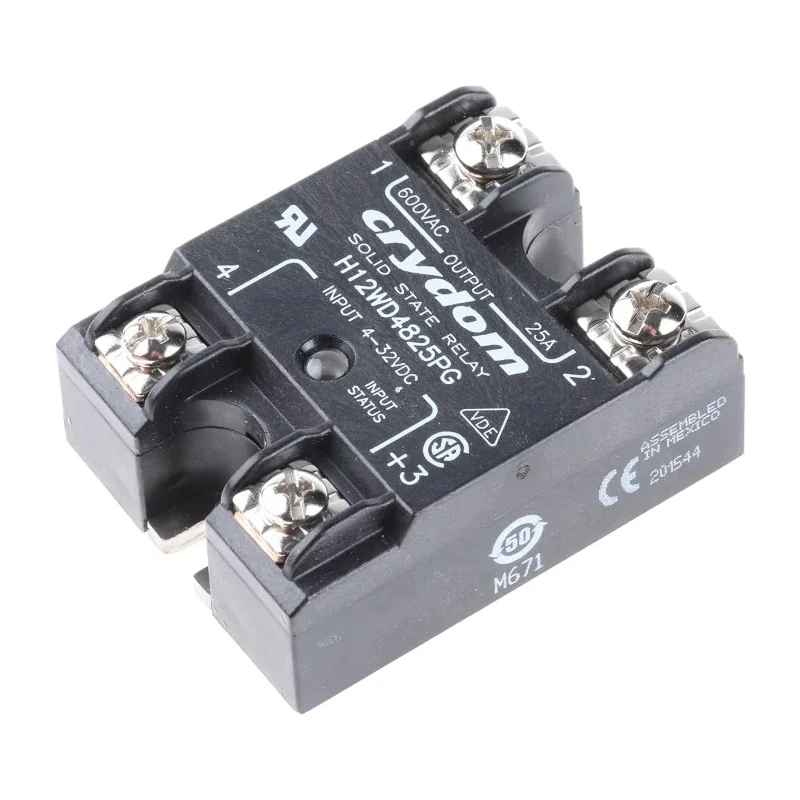 Crydom H12 Series Solid State Relay, Panel Mount, 25 A Load Current, 660 V AC Load, 32 V DC Control H12WD4825PG