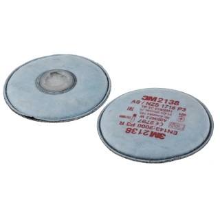 3M Filter Dust for Use with 3M 2000 Series Respirator Bayonet Connection 2 Per Pack 2138