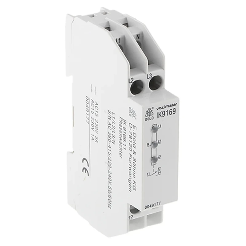 Dold Monitoring Relay, 3 Phase SPDT Contact, DIN Rail Mount, 230V AC, IK9169.11 3AC380-415/220-240V