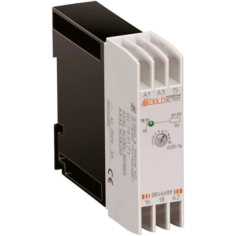 Dold BC7931N Series DIN Rail Timer Relay, 1-Contact, 24V AC/DC and 230V AC Supply, 0.05 BC7931N.71 AC/DC24V + AC230V 0.5-10S