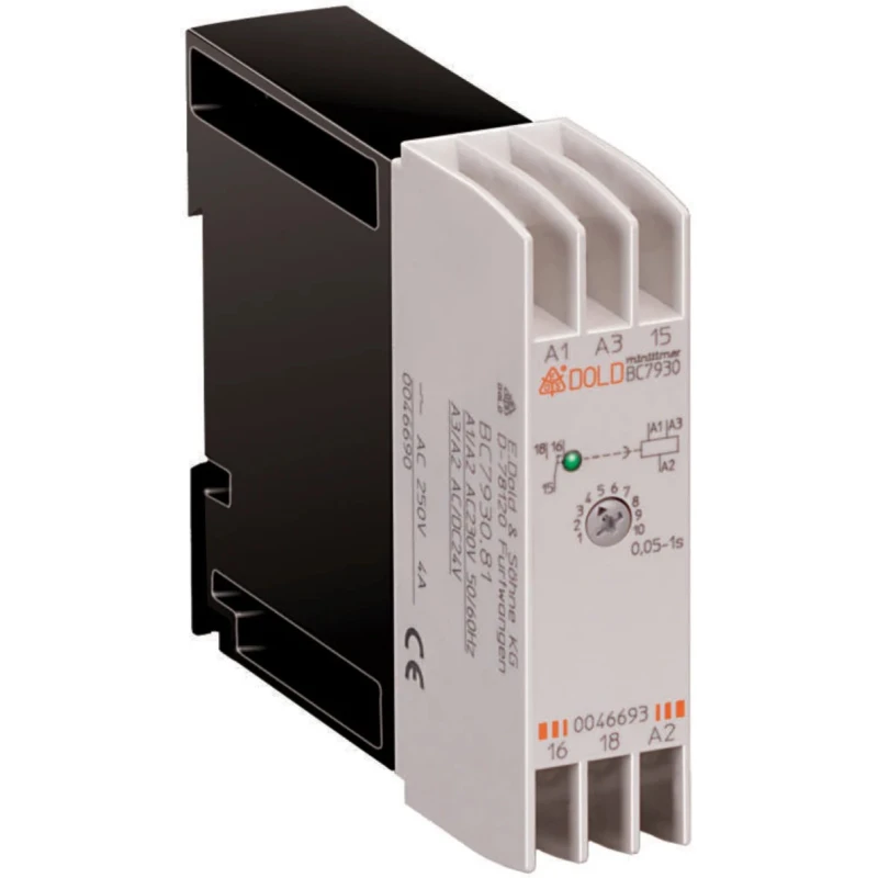 Dold BC7934N Series DIN Rail Timer Relay, 1-Contact SPDT, 24V AC/DC & 230V AC Supply BC7934N.81 AC/DC24V + AC230V 0.05S-16H