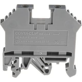 RS PRO Grey DIN Rail Terminal Block 0.2mm² to 4 mm² Wire Size, 32A Current, 800V Voltage, 1-Level 501-803