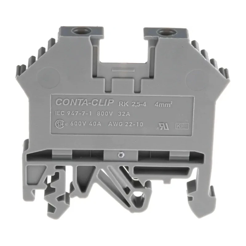 RS PRO Grey DIN Rail Terminal Block 0.2mm² to 4 mm² Wire Size, 32A Current, 800V Voltage, 1-Level 501-803