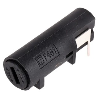 Bulgin 10A PCB Mount Fuse Holder, 1-Pole for 5 x 20 mm Fuse, 250V AC FX0461