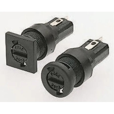 Bulgin 10A Panel Mount Fuse Holder 1-Pole for 5 x 20 mm Fuse 250V AC FX0357