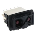 APEM Illuminated Double Pole Double Throw (DPDT) On-Off-On (On)-Off-(On) Rocker Switch Panel KR47CAKDDG