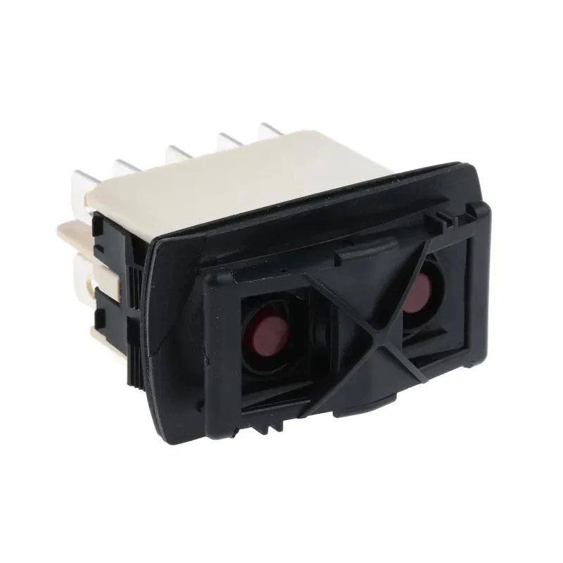 APEM Illuminated Double Pole Double Throw (DPDT) On-Off-On (On)-Off-(On) Rocker Switch Panel KR47CAKDDG