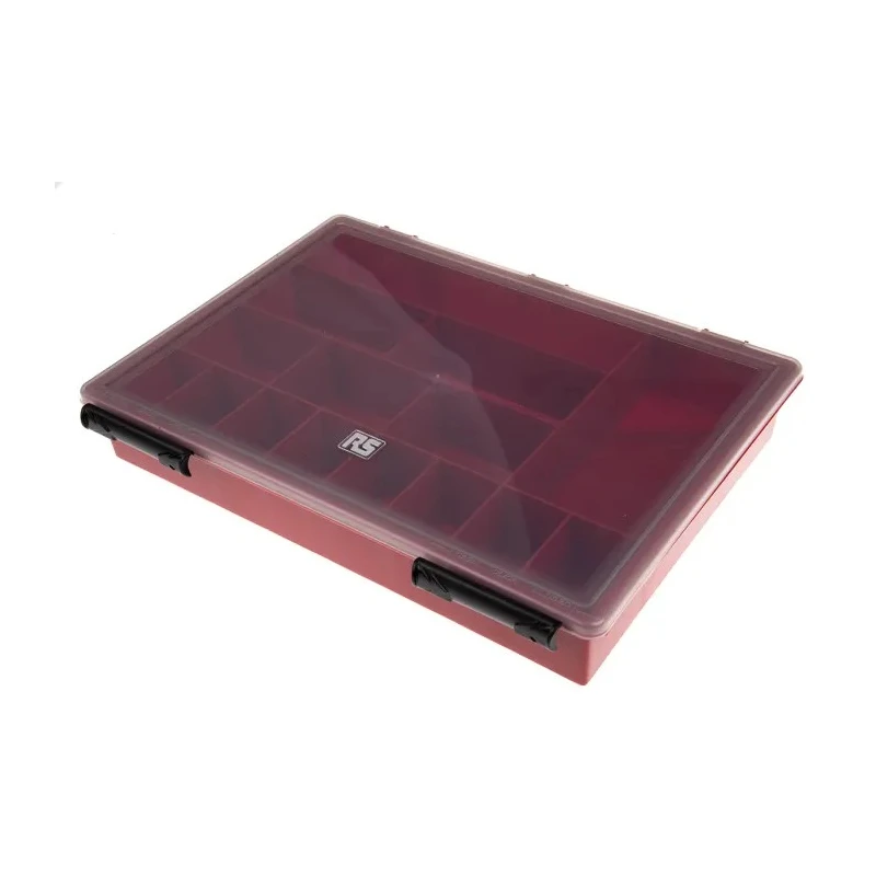 Raaco Red Polypropylene 15 Cell Compartment Box with Transparent Lid 57mm x 338mm x 260mm 108478