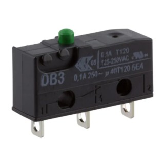ZF Button Micro Switch Solder Terminal 100mA 250V ac SPDT IP50 DB3C-A1AA
