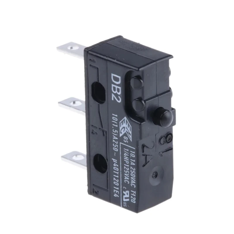 ZF Button Micro Switch with Tab Terminal, 10.1A, 250 V AC, SPDT, IP50 Protection DB2C-B1AA