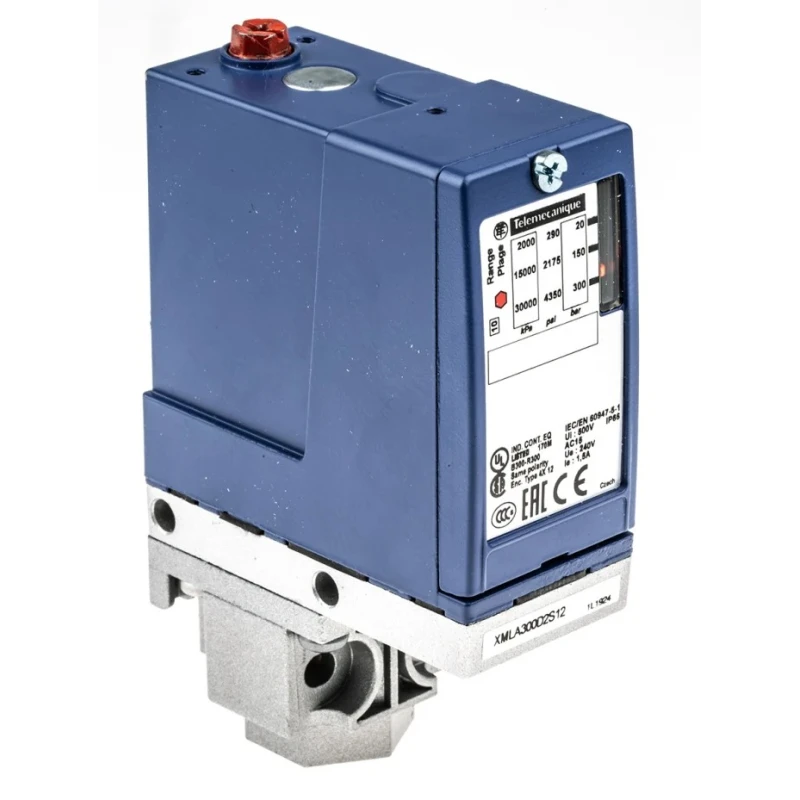 Telemecanique Sensors XMLA Series Differential Pressure Sensor Relay Output 20 bar to 300 bar Zinc Alloy XMLA300D2S12