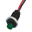 Oxley Green Indicator 12V AC 7.5mA Lead Wire Termination IP66 Prominent Bezel OXL/CLH/100/P/12AC/FL30/GN