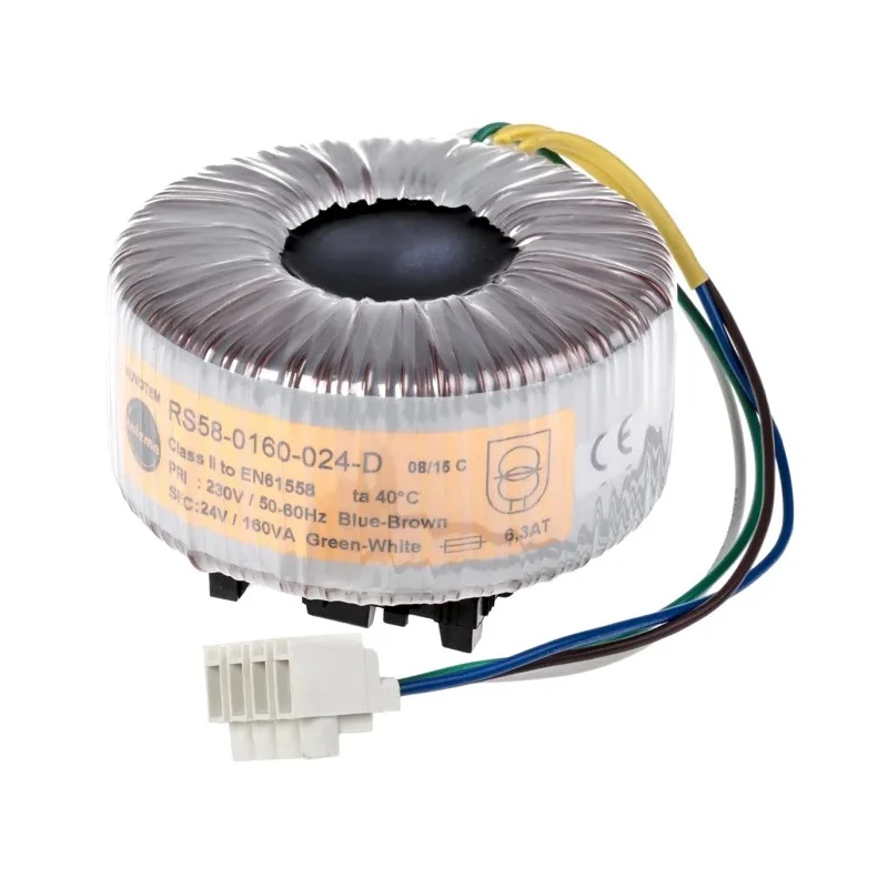 Nuvotem Talema Toroidal Transformer 230 V AC Primary Voltage 24 V AC Secondary Voltage 6.667 A Output Current 58-0160-024-D
