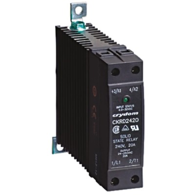 Crydom Solid State Relay 30 A Load, DIN Rail Mount, 530 V AC Load, 280 Vrms Control CKRA4830