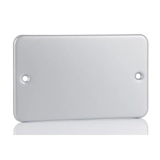 RS PRO Steel Grey 2 Gang Blanking Plate for Outlet Back Boxes 361-1956