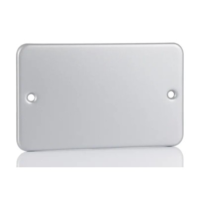 RS PRO Steel Grey 2 Gang Blanking Plate for Outlet Back Boxes 361-1956
