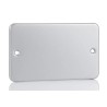 RS PRO Steel Grey 2 Gang Blanking Plate for Outlet Back Boxes 361-1956