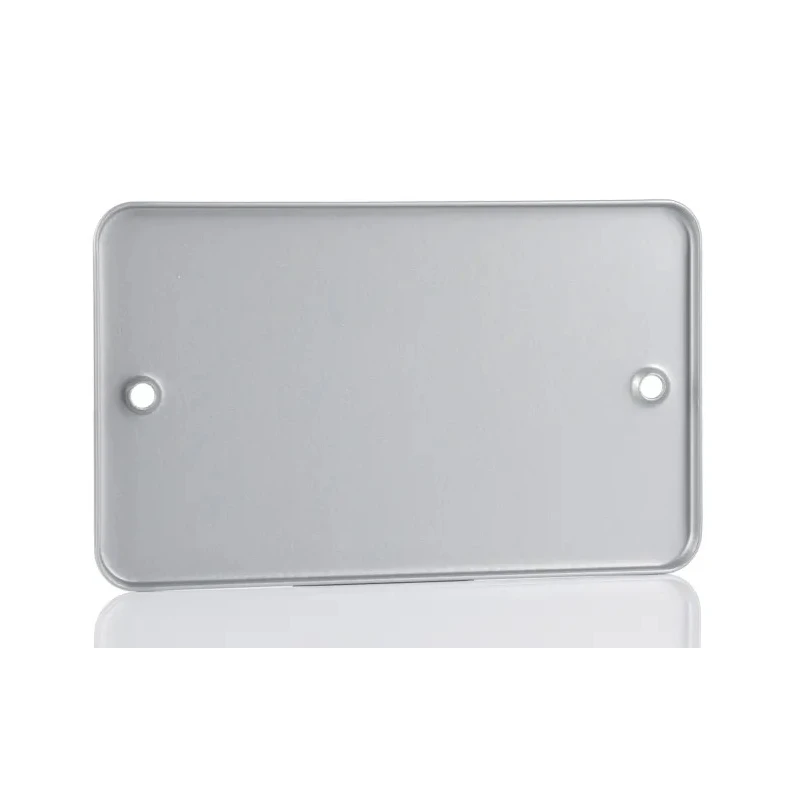 RS PRO Steel Grey 2 Gang Blanking Plate for Outlet Back Boxes 361-1956