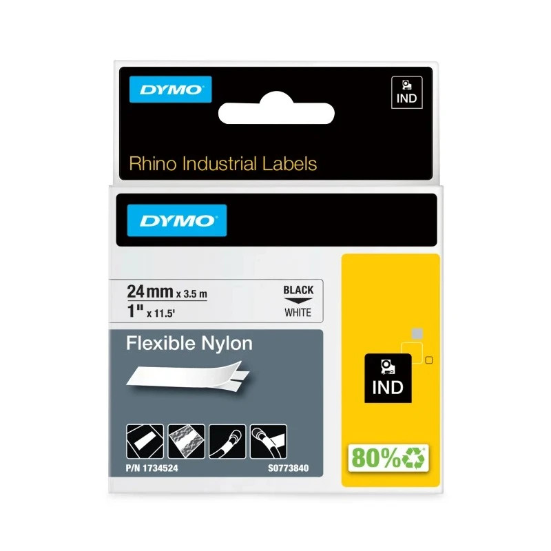 Dymo Black on White Label Printer Tape 24 mm Width 3.5 m Length 1734524