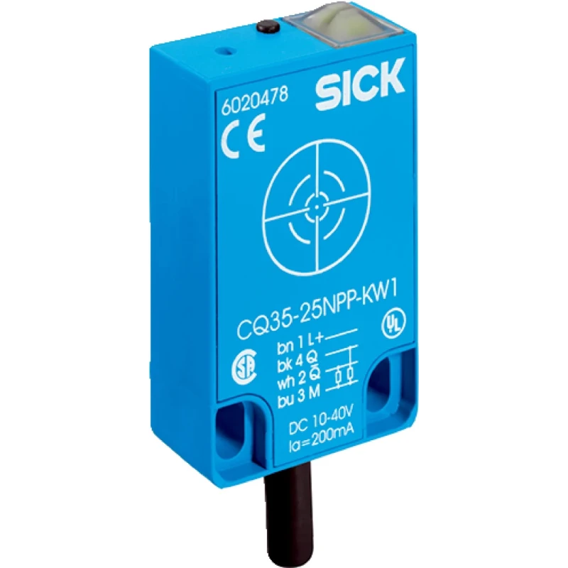 SICK Block Capacitive Proximity Sensor 25 mm Detection Range PNP Output 200mA Switching Current 40V dc 250V ac CQ35-25NPP-KW1