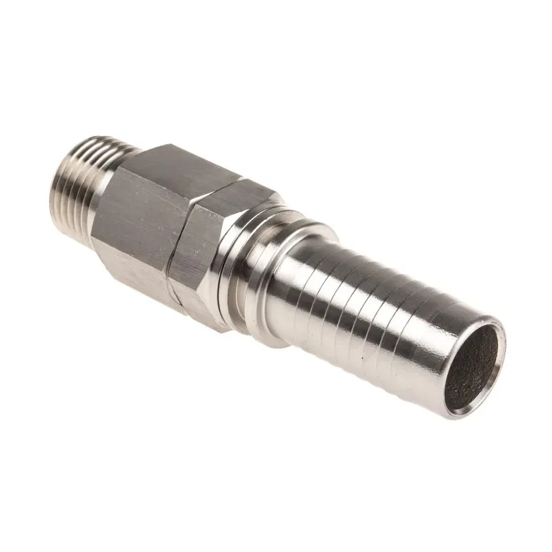 RS PRO Stainless Steel Hose Connector 19.05 mm ID Threaded 1/2 in BSP Male, 20 bar 362-7119