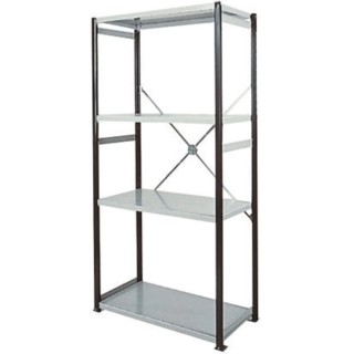 RS PRO Steel Grey Open Starter Bay Shelf Unit 2.1 m Height x 400 mm Width x 400 mm Depth 519-396