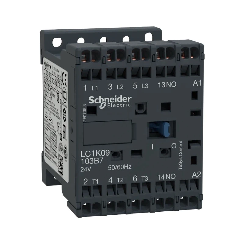 Schneider Electric LC1K Contactor 3-Pole 24V AC Coil 9A 4kW 690V AC 3 NO LC1K09103B7