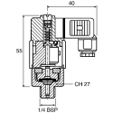 RS PRO Adjustable Pressure Switch NC 5 bar to 50 bar, 250V AC, 0.5A Load, IP65, Steel Body 363-5980