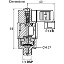 RS PRO Adjustable Pressure Switch NC 5 bar to 50 bar, 250V AC, 0.5A Load, IP65, Steel Body 363-5980