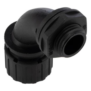 Adaptaflex Conduit Fitting 13 mm Nominal Size, M16 Thread, Polyamide 66 Material, Black IP66 Rated AL13/M16/C90