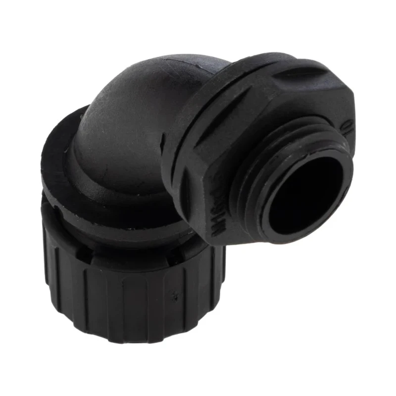 Adaptaflex Conduit Fitting 13 mm Nominal Size, M16 Thread, Polyamide 66 Material, Black IP66 Rated AL13/M16/C90