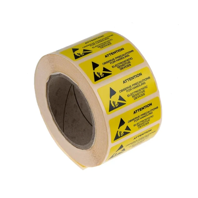 RS PRO Yellow Paper ESD Label Attention Text 38 mm x 16 mm 364-3571