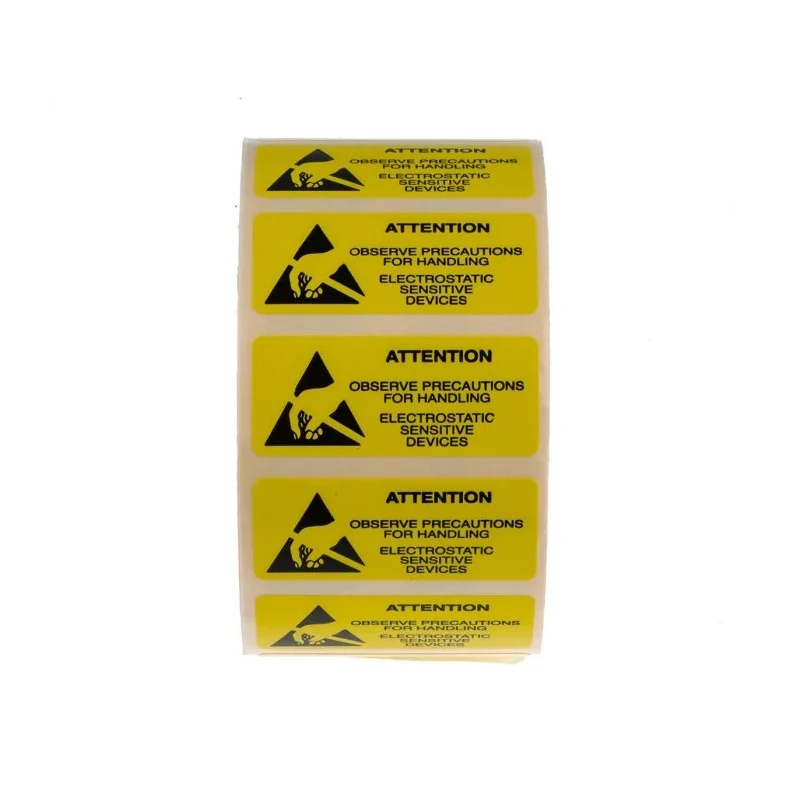 RS PRO Yellow Paper ESD Label Attention Text 38 mm x 16 mm 364-3571