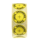 RS PRO Yellow Vinyl ESD Label Earth Ground Point Text 36mm 364-3616