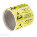RS PRO Yellow Vinyl ESD Attention Label Self-Adhesive 50 mm x 25 mm 364-3593
