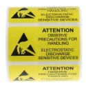 RS PRO Yellow Vinyl ESD Attention Label Self-Adhesive 50 mm x 25 mm 364-3593
