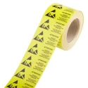 RS PRO Yellow Paper ESD Label Attention Text 50 mm x 25 mm 364-3587