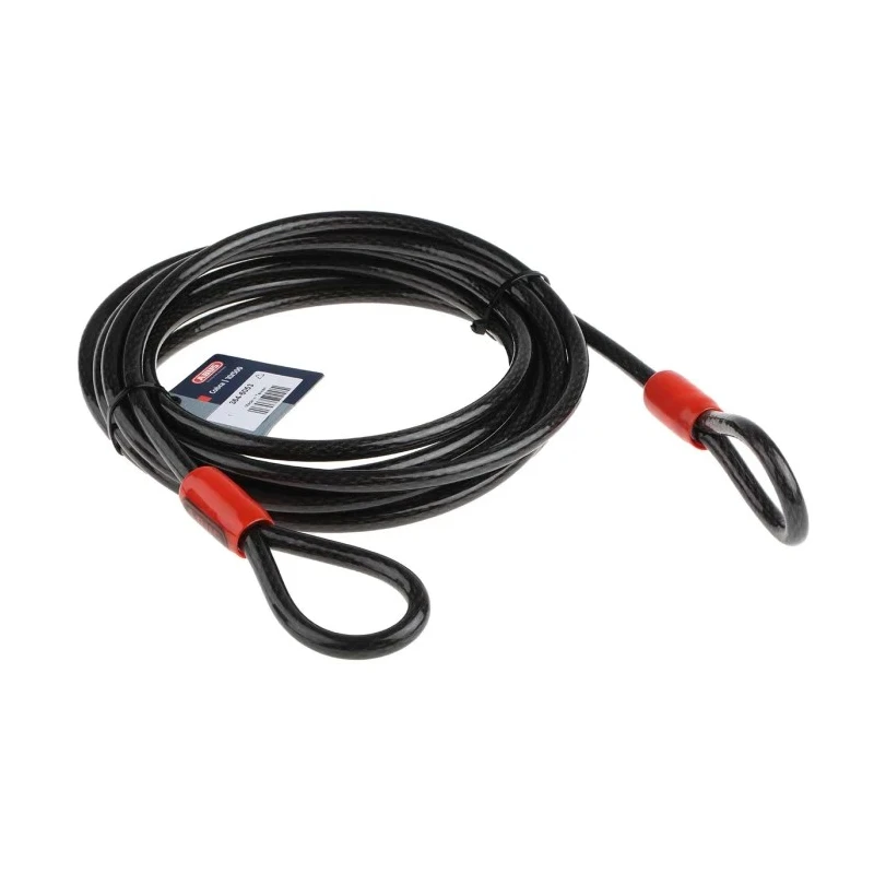 ABUS Steel Security Cable 5 m Length, 10 mm Diameter, Two Loop Ends XR7200 0500