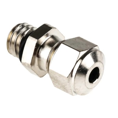 SES Sterling A1 Series Metallic Nickel Plated Brass Cable Gland M6 Thread 2 to 2.5 mm Cable Diameter IP68 IP69K A1000.06.025