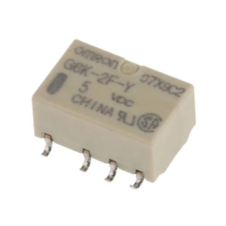 Omron Surface Mount Signal Relay, 5V DC Coil Voltage, 1A Switching Current, DPDT Contact Configuration G6K-2F-Y DC5