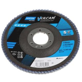 Norton Zirconium Oxide Abrasive Disc Flap Disc 115 mm Medium Grade P80 Grit 63642502313