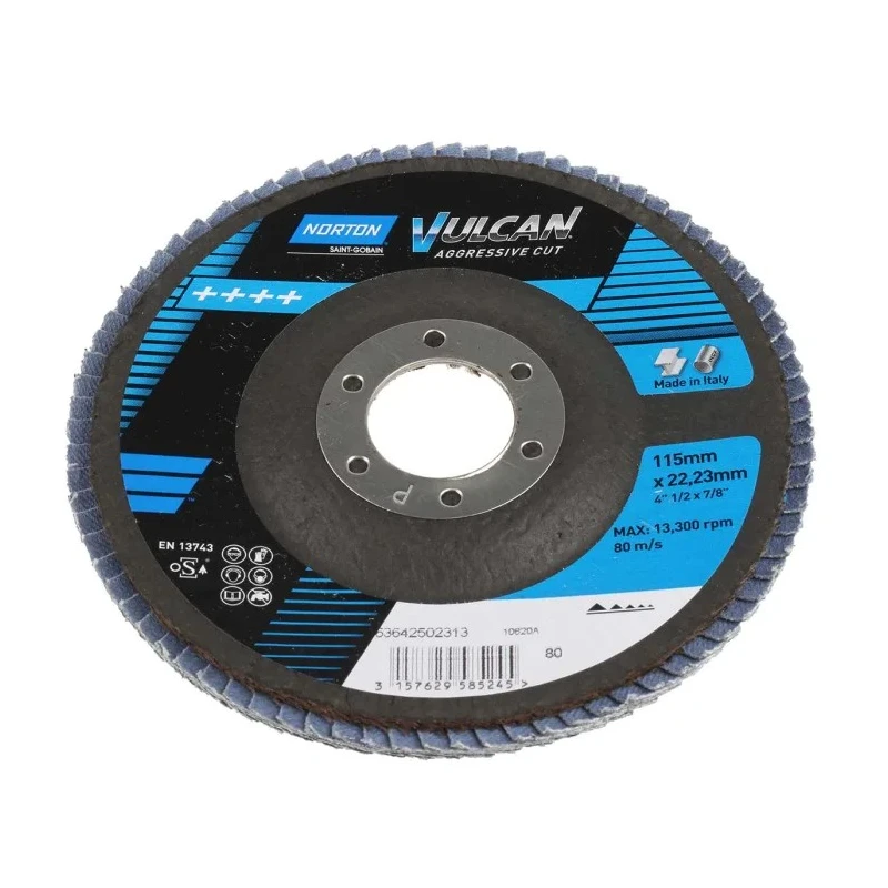 Norton Zirconium Oxide Abrasive Disc Flap Disc 115 mm Medium Grade P80 Grit 63642502313