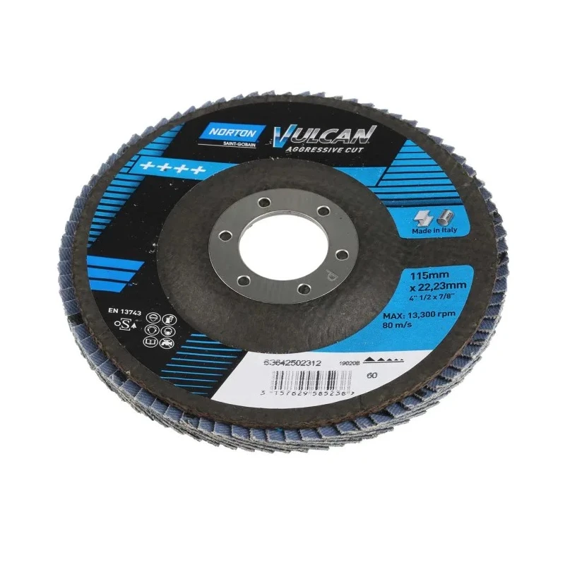 Norton Zirconium Oxide Abrasive Disc Flap Disc 115 mm Medium Grade P60 Grit 63642502312