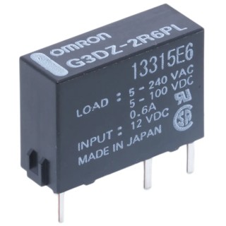 Omron Solid State Relay PCB Mount, 0.6 A Load, 264 V AC Load, 12 V DC Control G3DZ