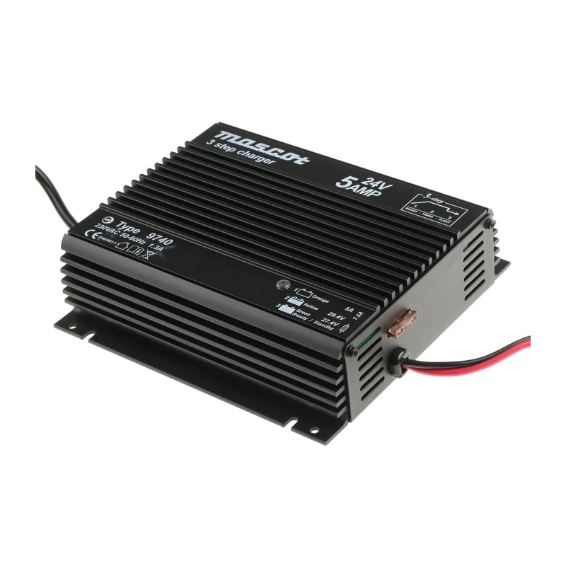 Mascot 9640 Switch Mode 3-Stage Lead Acid Battery Charger 24V 5A UK Plug 120W 9740000054
