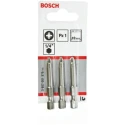 Bosch Screwdriver Bit Set, 1/4 in Hex Drive, PZ1 Tip, 49 mm Length, 3-Piece 2607001575
