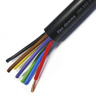 Van Damme Black Tour Grade Series 8 Core Audio Cable, Stranded Oxygen-Free Copper, 500m Length, PVC Jacket, 70°C 268-582-000
