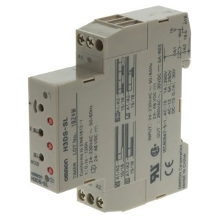 Omron DIN Rail Timer Relay Multifunction, SPDT, 1-Contact, 24 to 230 V AC/DC, 0.1 s to 120 h H3DS