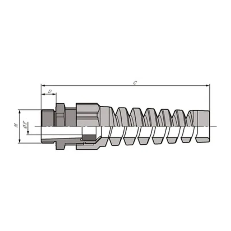 Lapp SKINTOP Series 100 Cable Gland M20, PA Body, IP68, Spiral Support, 6-13mm Cable Diameter 53111720+53119120